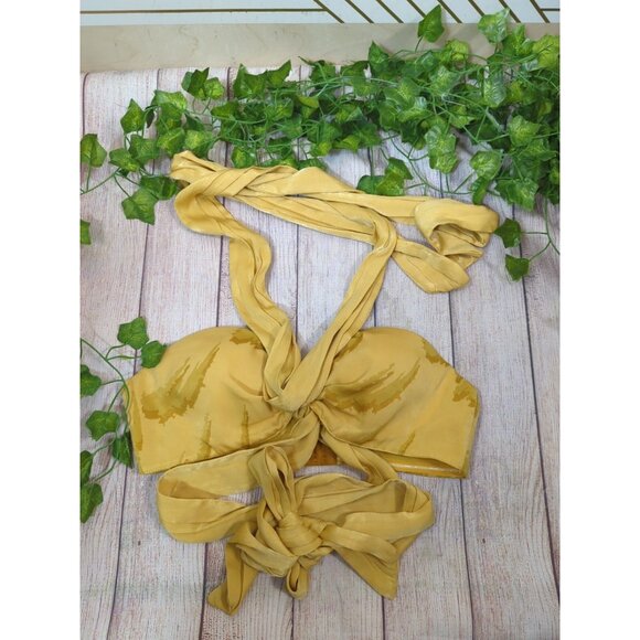 HOUSE OF HARLOW x REVOLVE  Women's TAMMY Halter Top Yellow Back Size SMALL READ - Picture 4 of 10